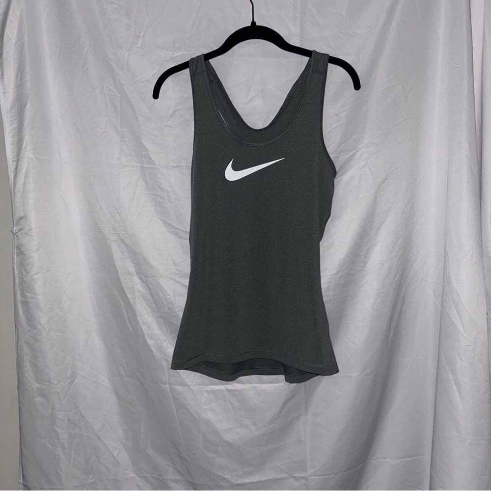 Nike Dri-Fit Tank Top Big Nike Logo Front Racerback Pullover Scoop Neck Shirt M